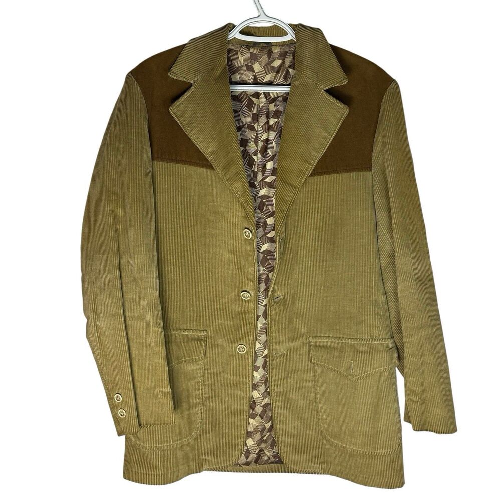 Sears Men’s Store Corduroy Jacket 38 Long Khaki Vintage